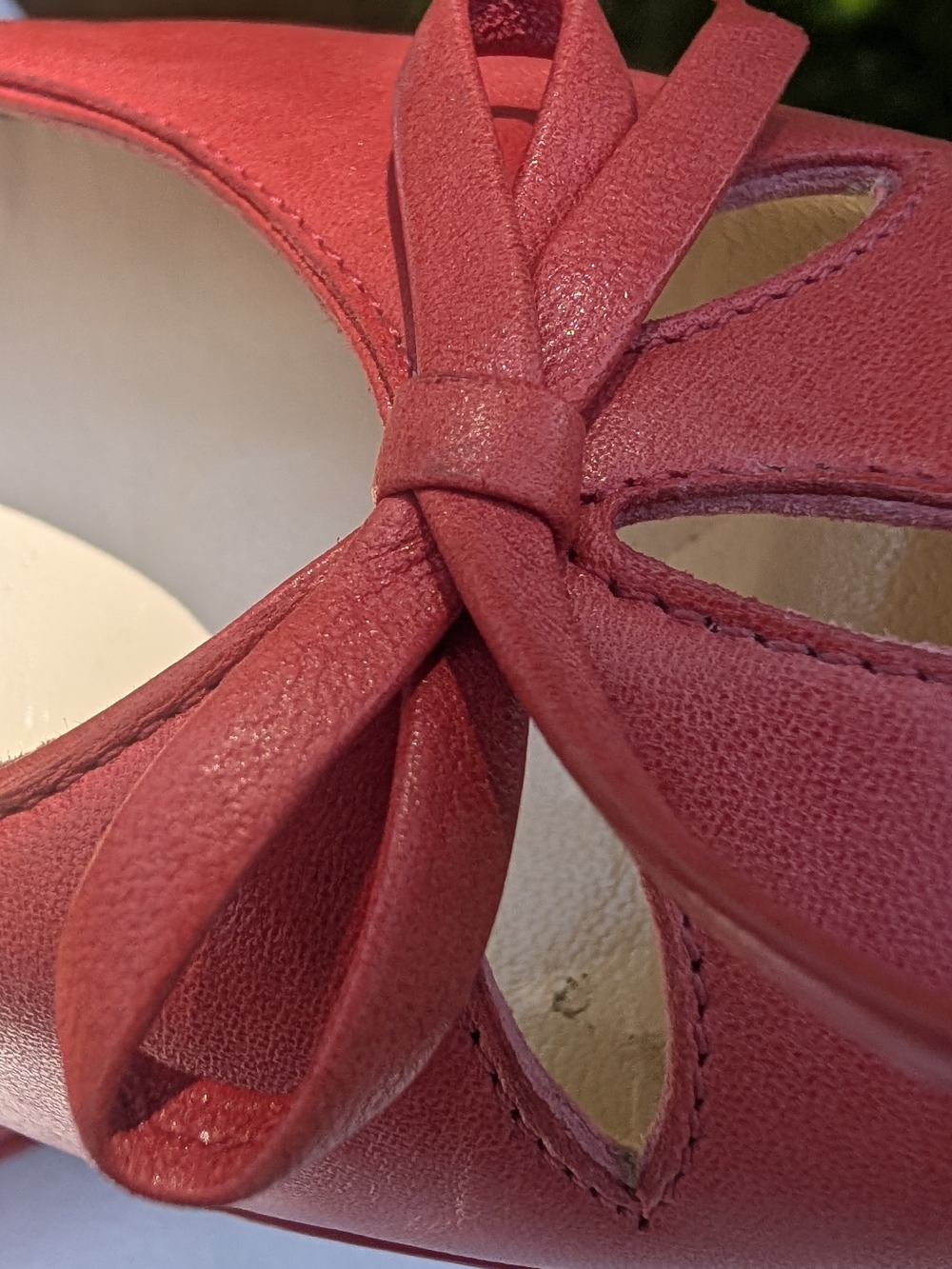 Salvatore Ferragamo Red Bow-Accent Women's Flats Made In Italy Sz 9 - Picture 8 of 16